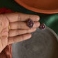 Oxidised Flower Stone Stud Small-64A
