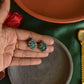 Oxidised Flower Stone Stud Small-64B