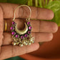 Oxidised Half Moon Small Stone Chandbali -66F