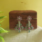 Oxidised Flower Stone Statement Stud -69A
