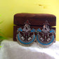 Oxidised Peacock Carving Enamel Chandbali-70E