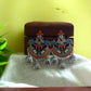 Oxidised Peacock Carving Enamel Chandbali With Jhumka-71B