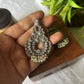 Silver Look Alike Mango Cluster Pearl Chandbali