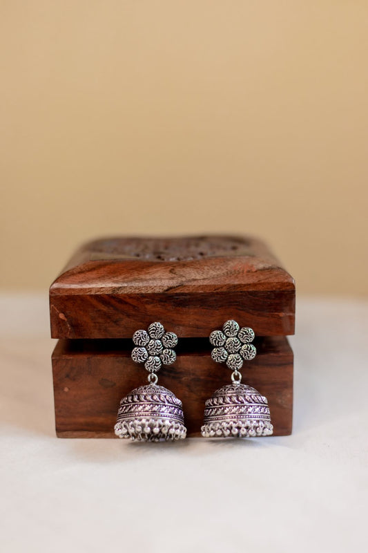 Oxidised Sunflower Statement Jhumka
