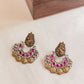 Dual Tone Peacock Stud & Lakshmi Coin Chandbali
