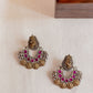 Dual Tone Peacock Stud & Lakshmi Coin Chandbali