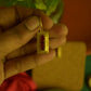 Gold Finish Hook Drop Square Stud -111B