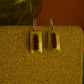 Gold Finish Hook Drop Square Stud -111B