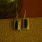 Gold Finish Hook Drop Square Stud -111C