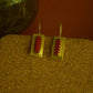 Gold Finish Hook Drop Square Stud -111E