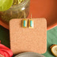 Gold finish Hook Drop Square Stud -111F