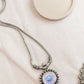 Silver Finish Chain with hand painted lotus pendant - 18 B