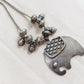 Silver Finish Chain  with  mango motifs  & elephant pendant
