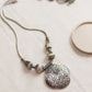 Silver Finish Chain jumbo  Flower  carving pendant