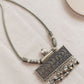 Silver Finish Chain   rectangle  pendant with muthu hangings