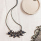 Silver Finish Stone Chain  6 mango motifs -26A