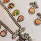 Silver Finish Twin peacock ,vinayagar haaram