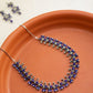 Silver Finish peacock sequence Stone Necklace  -29B