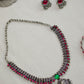 Silver Finish mango motifs  Necklace &  lakshmi   pendant