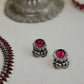 Silver Finish mango motifs  Necklace &  lakshmi   pendant