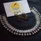 Silver Finish Lakshmi Coin Necklace  with stud