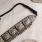 Silver Finish Flower square  sequence high neck  Choker