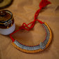 Silver Finish Maharashtrian dual tone thushi necklace