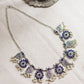 Silver Finish Flower  & mango motifs  sequence  necklace -39A