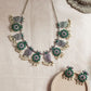 Silver Finish Flower  & mango motifs  sequence  necklace -39B