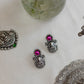 Silver finish Cluster type thushi necklace -42B