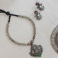 Silver finish Cluster type thushi necklace -42B