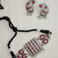 Silver Finish  Mango motifs with square pendant  high neck chocker  - 45