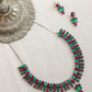Silver Finish Sequnce  rain drop stone necklace with stud -(Model 3)