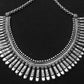 Silver Finish Spike Kolhapuri Necklace Model 2 with stud