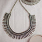 Silver Finish Spike Kolhapuri Necklace Model 2 with stud