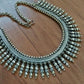 Silver Finish Spike Kolhapuri Necklace  Model 3 with stud