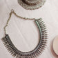 Silver Finish Spike Kolhapuri Necklace  Model 3 with stud