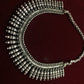 Silver Finish Spike Kolhapuri Necklace  Model 3 with stud