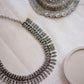 Silver Finish tiny mango motifs with spikes droplets  - Mini Kolhapuri Necklace
