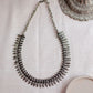 Silver Finish Sequance diamond with  feather droplets - Mini Kolhapuri Necklace
