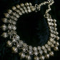 Silver Finish Diamond sequence Necklace with Lotus bud (pumpkin beads) - Kolhapuri Necklace