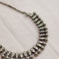 Silver Finish  Full peacock sequence Necklace with Lotus bud (pumpkin beads) - Kolhapuri Necklace