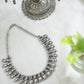 Silver Finish tiny mango motifs with Mango Droplets - Kolhapuri Necklace
