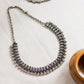 Silver Finish Half   Peacock sequence Necklace with round beads - Kolhapuri Necklace