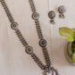 Silver Finish long  HAARAM  chakram  parrot spikes pendant