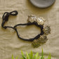 Silver finish -Black thread with 5 jhumbo lotus pendant  necklace