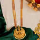 3 layared ruby stone Small Lakshmi Haaram with jhumka