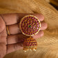 Matte finish - Flower Round Chakri Jhumka