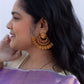 Matte finish - Peacock Stud  Chandbali- 31