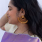 Matte finish - Peacock Stud  Chandbali- 31